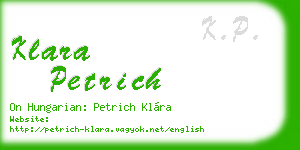 klara petrich business card