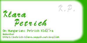 klara petrich business card